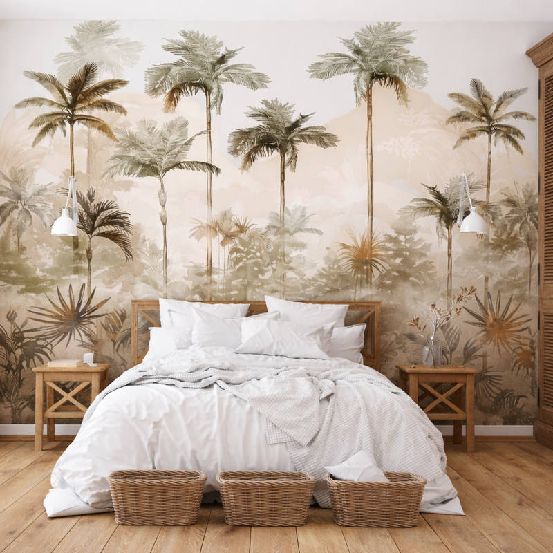 Tropical Mural Palm Trees