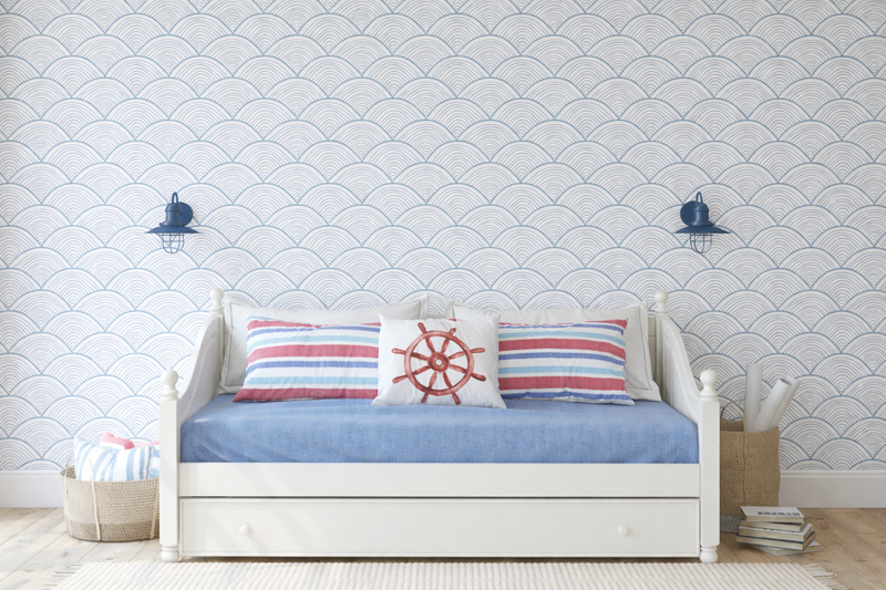Blue Wave Nautical Wallpaper