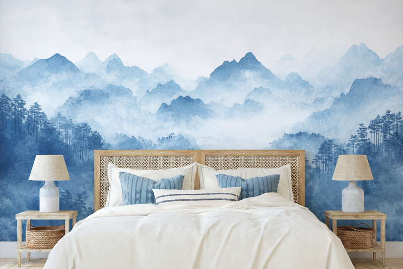 Serenity Blue Mountains Mural