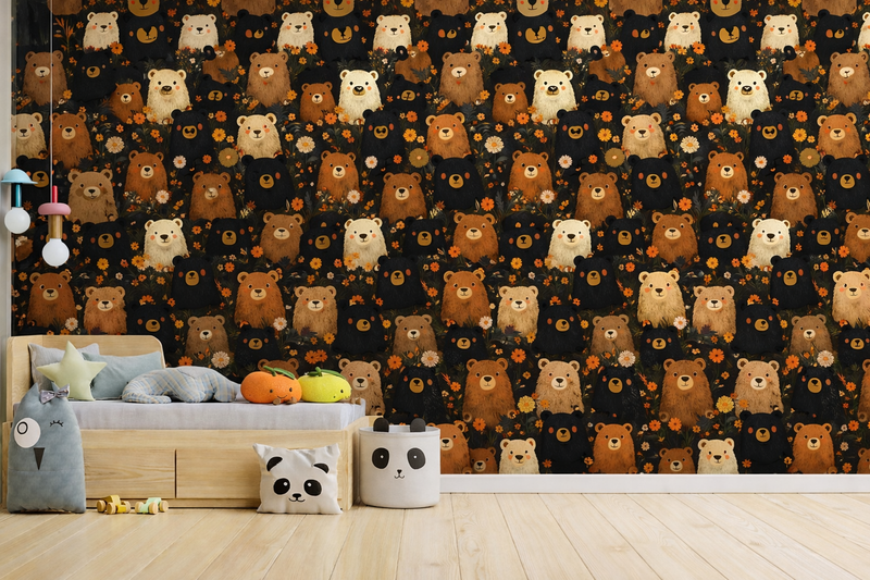 Cute Bear – Charming Peel & Stick Wallpaper