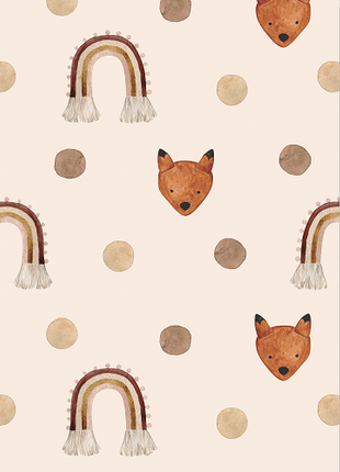 Little Fox & Rainbow Whimsy Wallpaper