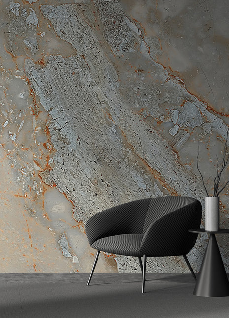 Mineral Impact Marble Wallpaper Dynamic Veining