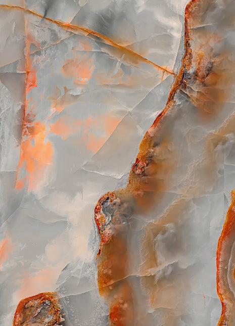 Marble Wallpaper with Dynamic Orange Veining