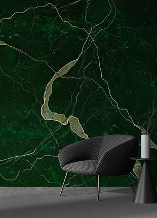 Green Elegance Luxury Veined Marble Wallpaper