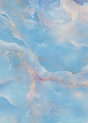 Marble Sky Celestial Blue Wallpaper with Luminous Veins