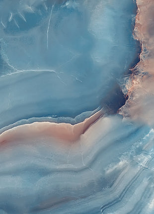 Sea of Serenity Undulating Blue Wallpaper with Pearly Veins