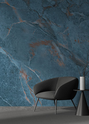 Elegance and Sophistication in Blue Marble Wallpaper