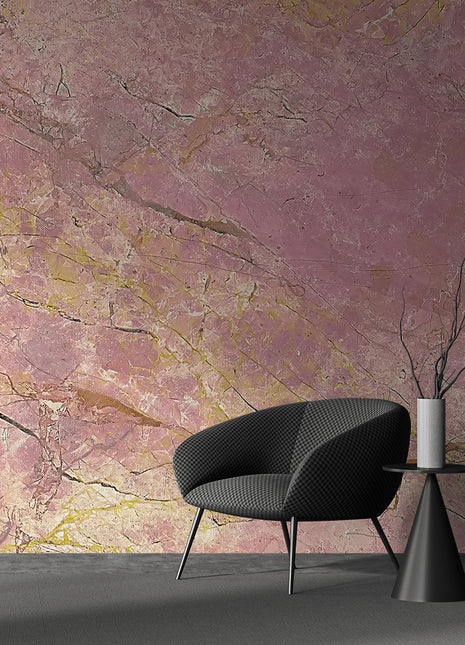 Majestic Sunset Marble Pink & Gold Wallpaper