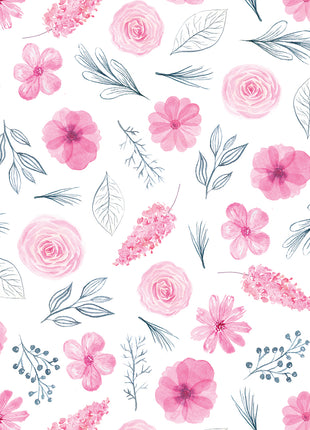 Kid's Wallpaper with Watercolor Flowers