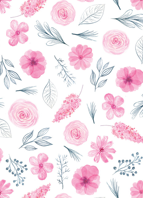 Kid's Wallpaper with Watercolor Flowers