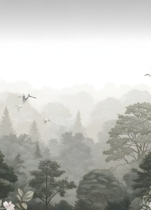 Misty Woodland Serenity Mural