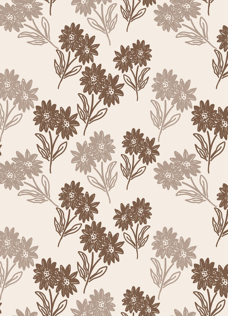 Brown Floral Wallpaper