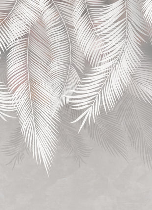 Palm Whisper Neutral Mural