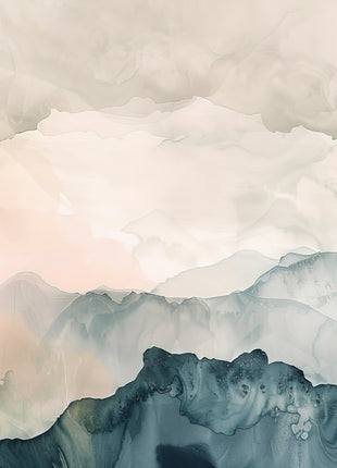 Watercolor Mountain Mural