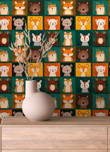 Tiny Pals Collage – Fun Animal Panels Wallpaper Kids