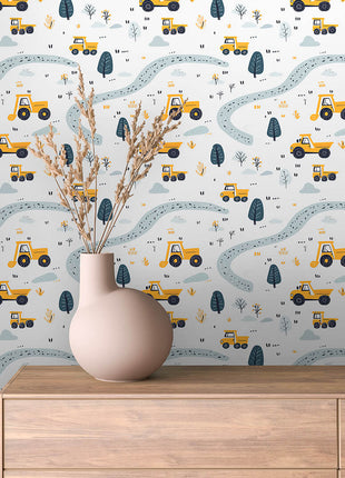 On the Road – Peel & Stick Kids’ Car Wallpaper