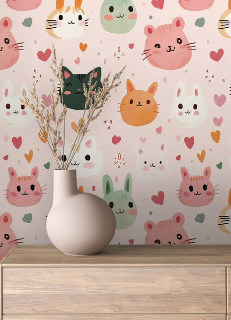 Colorful Kittens – Playful Peel & Stick Kids’ Wallpaper