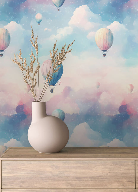 Balloons in the Sky – Colorful Wall Mural for Children’s Rooms