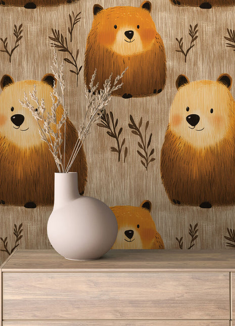 Little Bear Friends Adorable Wallpaper
