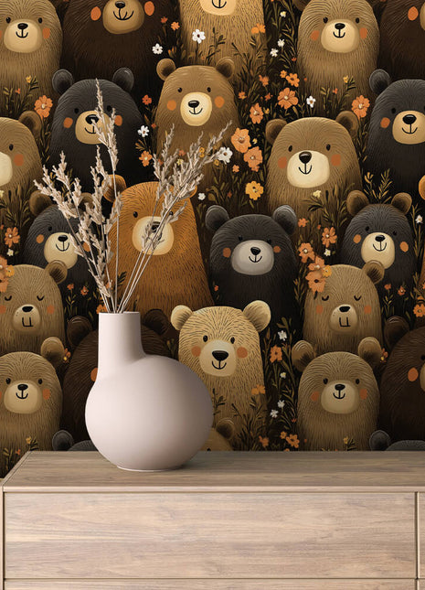 Cute Bear – Charming Peel & Stick Wallpaper