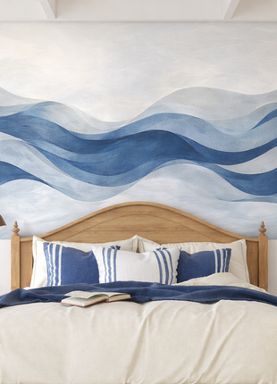 Ocean Blue Waves Mural