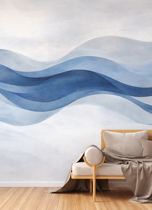 Ocean Blue Waves Mural