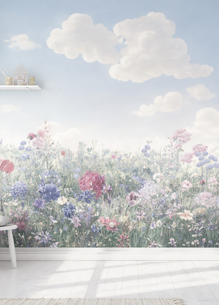 Mural Blossom Sky Meadow