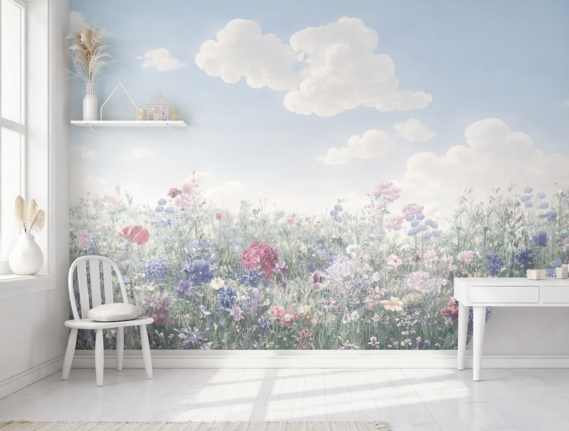 Mural Blossom Sky Meadow