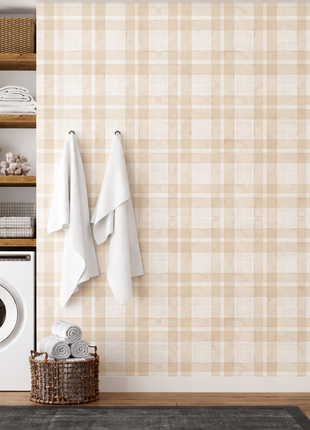 Checkered Beige Wallpaper