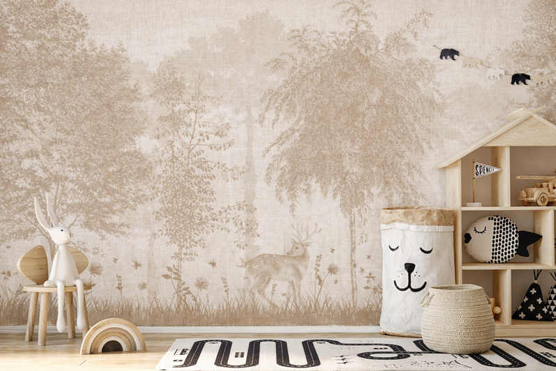 Forest Beige Wallpaper