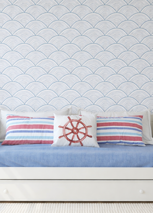 Blue Wave Nautical Wallpaper