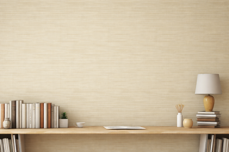 Natural Linen Wallpaper Beige