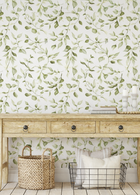 Green Leaves Wallpaper Peel & Stick
