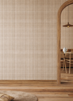 Wallpaper Neutral Checkered Beige and Brown