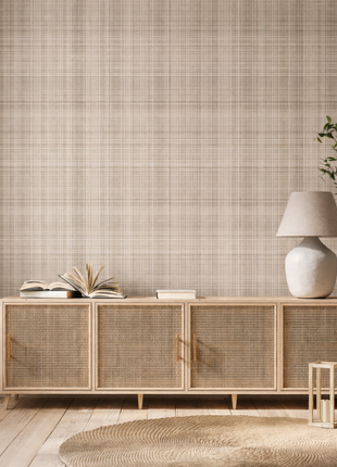 Wallpaper Neutral Checkered Beige and Brown