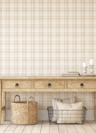 Checkered Beige Wallpaper