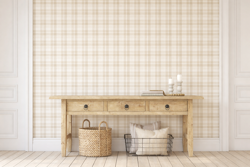 Checkered Beige Wallpaper