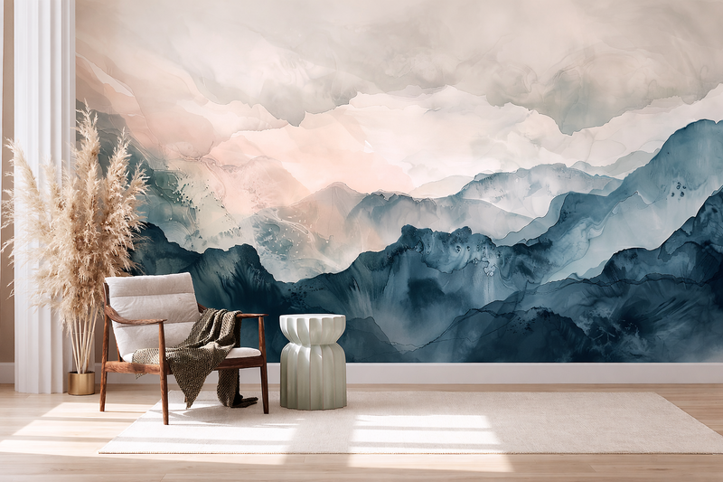 Watercolor Mountain Mural