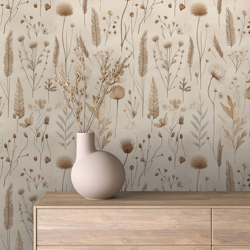 Neutral Garden Wallpaper