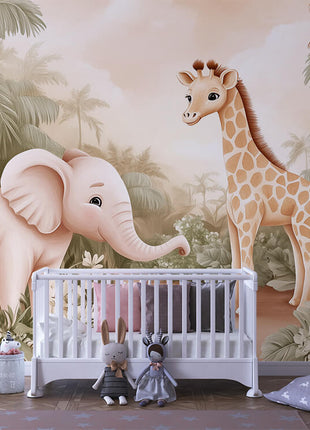 Wallpaper Mural Baby Room Forest Animals