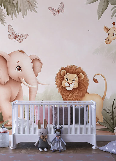 Wallpaper Mural Baby Room Cute Animals