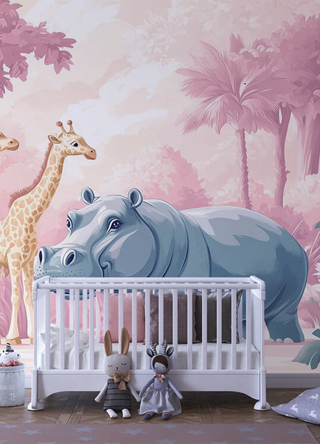 Forest Friends – Giraffe Animal Wall Mural for Kids | Easy to Apply