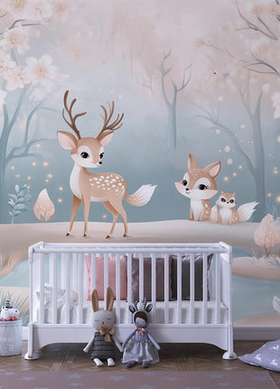 Little Safari Friends – Peel & Stick Jungle Mural for Baby & Kids' Room