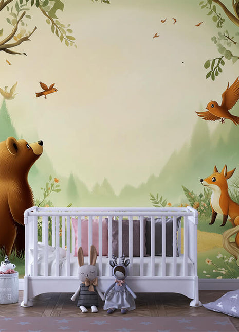 Backyard Wildlife – Realistic Forest Animal Mural for Children's Rooms