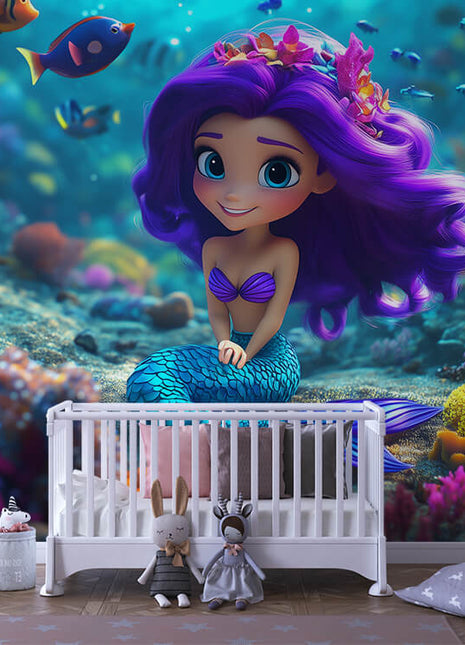 Ocean Princess – Peel & Stick Mural with Cute Mermaids & Sea Life