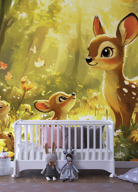 Colorful Animal World – Watercolor Peel & Stick Wallpaper for Kids