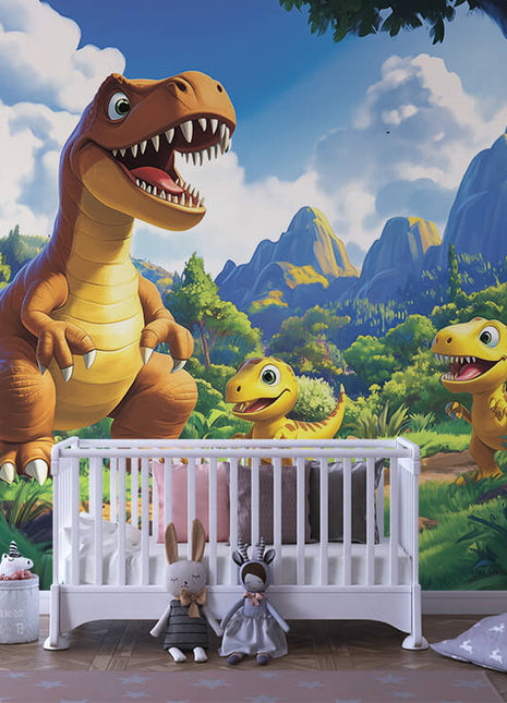 Dino World – Peel & Stick Dinosaur Wallpaper for Kids' Room
