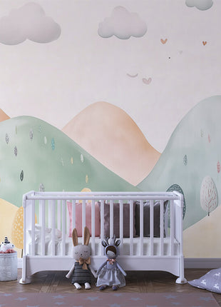 Adventure Peaks – Fun Mountain Wall Mural for Little Explorers