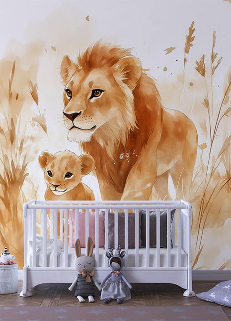 Sweet Safari King – Cute Lion Mural for Baby Nursery