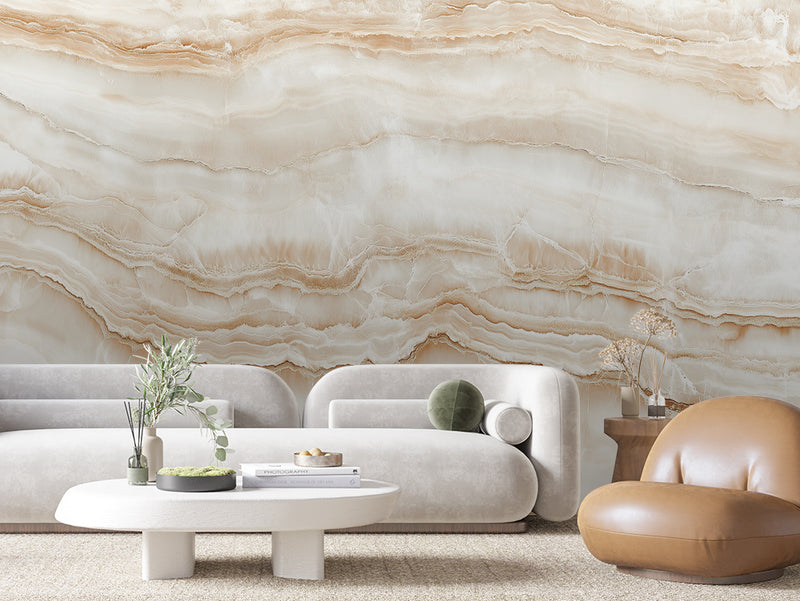 Ivory Onyx Elegance Marble Wallpaper